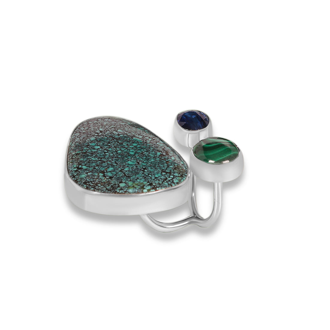 Ring malachite and turquoise, kyanite
