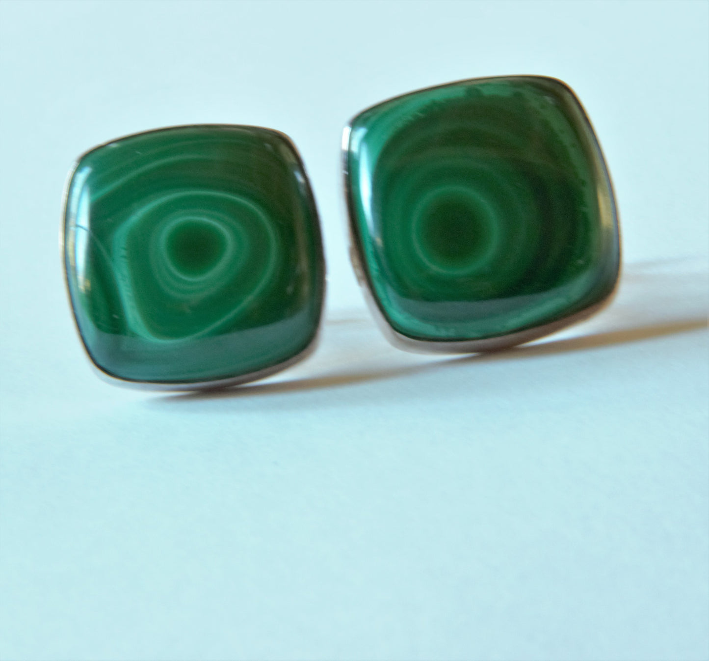 cufflinks with Malachite. Silver 925
