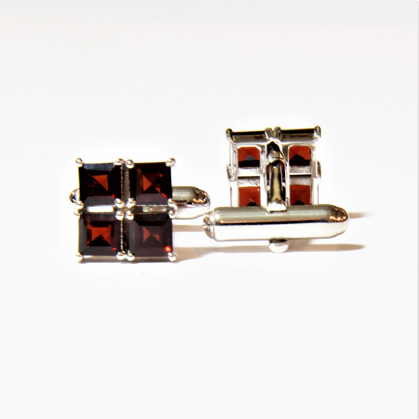 cufflinks, Garnet, silver 925